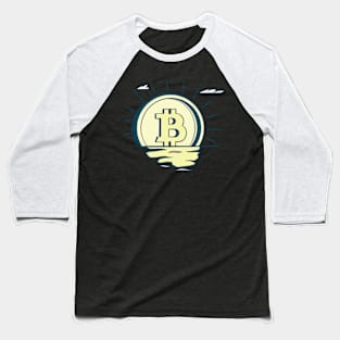 BTC Crypto Bitcoin Sunrise Baseball T-Shirt